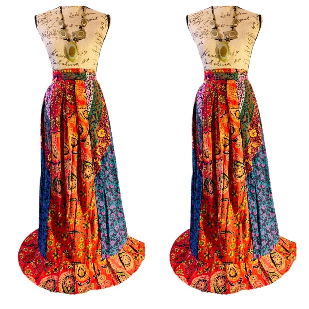 Handmade Boho Maxi Skirt Boho Wraparound Maxi Skirt